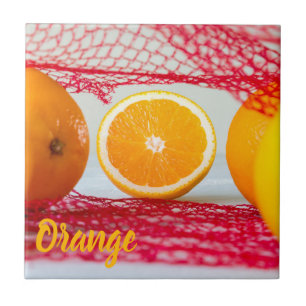 Orange fruit for vegan and vegeatrian ceramic tile