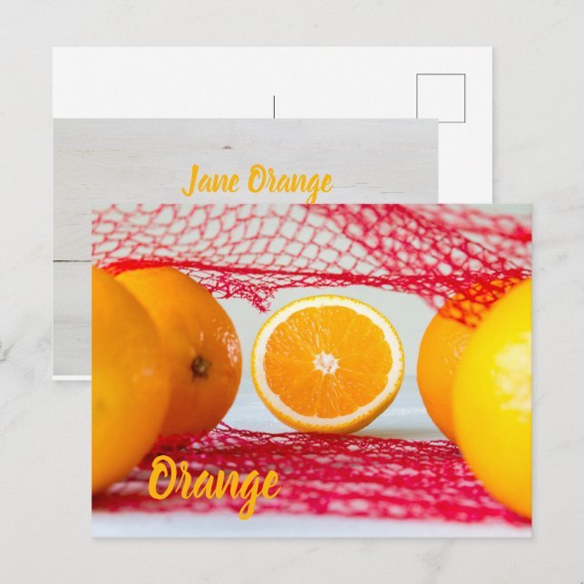 Orange fruit for vegan and vegeatrian postcard (Front/Back)