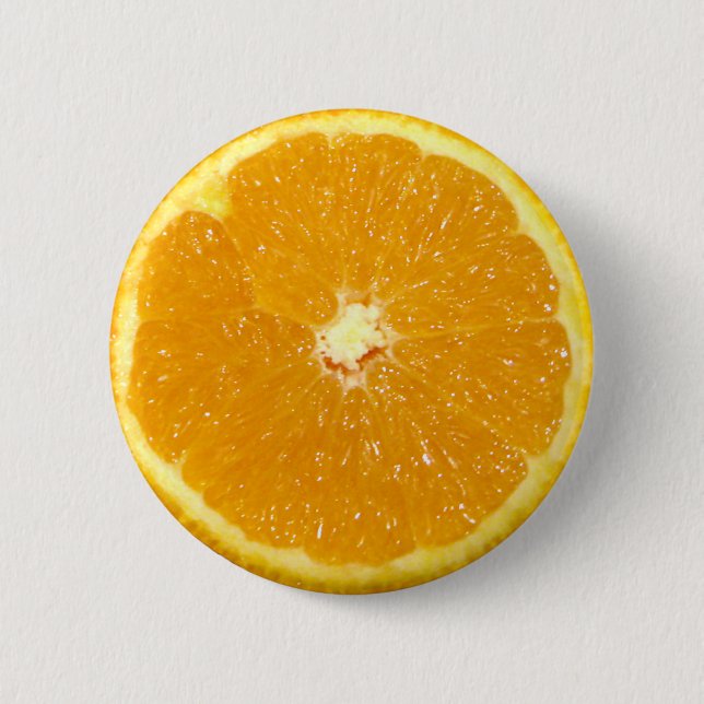 Orange Fruit Fresh Slice Button (Front)