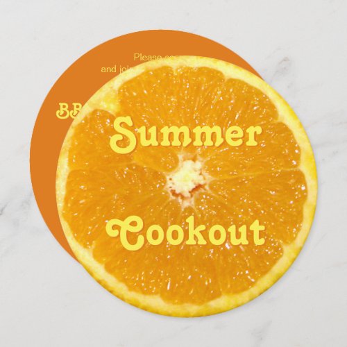 Orange Fruit Fresh Slice Summer Cookout Invitation