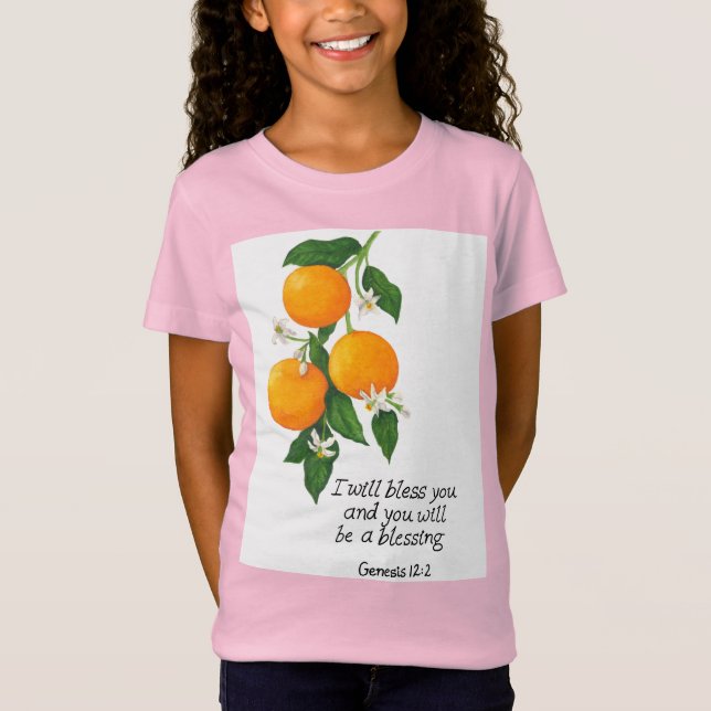 Orange Fruit Genesis 12:2 T-Shirt (Front)