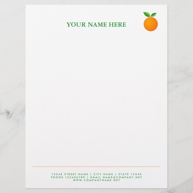 Orange fruit logo letterhead template (Front)