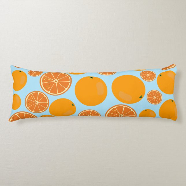 Orange Fruit Pattern Body Pillow (Front)
