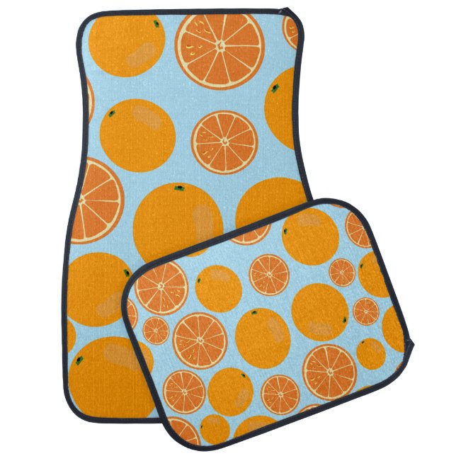Orange Fruit Pattern Car Floor Mat (Set)