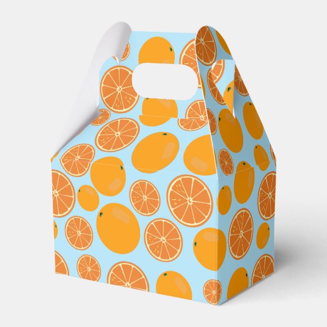 Orange Fruit Pattern Favor Boxes (Front Side)