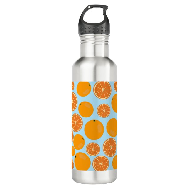 Orange Fruit Pattern Stainless Steel Water Bottle (Front)