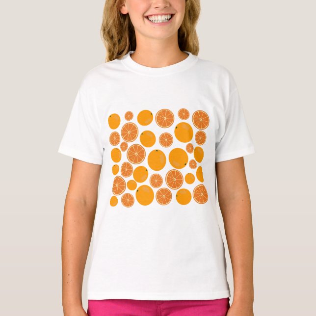 Orange Fruit Pattern T-Shirt (Front)