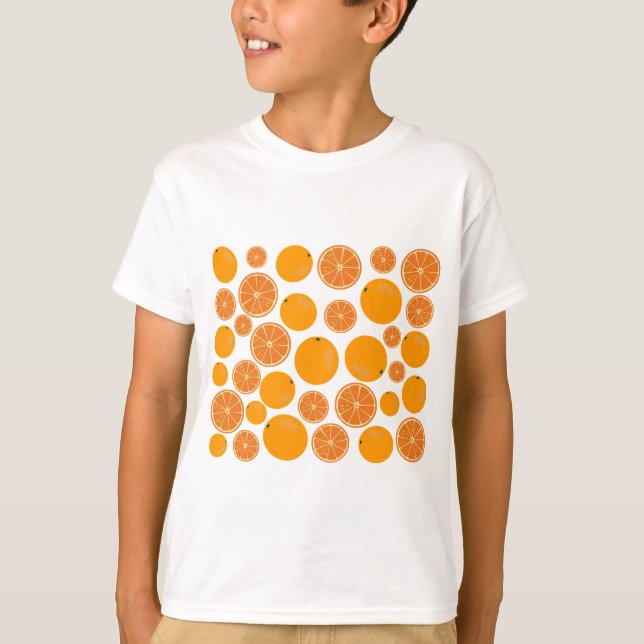 Orange Fruit Pattern T-Shirt (Front)