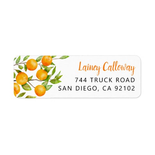 Orange Fruit Return Address Label