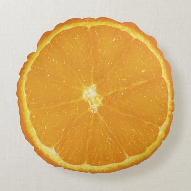 Orange fruit round pillow (Front)