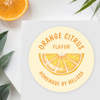 Orange Fruit Slice Custom Homemade Product Flavor Classic Round Sticker