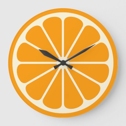 Orange Fruit Slice Large Clock