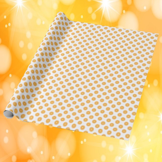 Orange Fruit Slice Pattern Wrapping Paper (Wrapping paper with a pattern of orange fruit slices.)