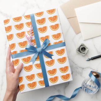 Orange Fruit Slice  Wrapping Paper