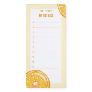 Orange Fruit Slices With Custom Name To-Do List Magnetic Notepad