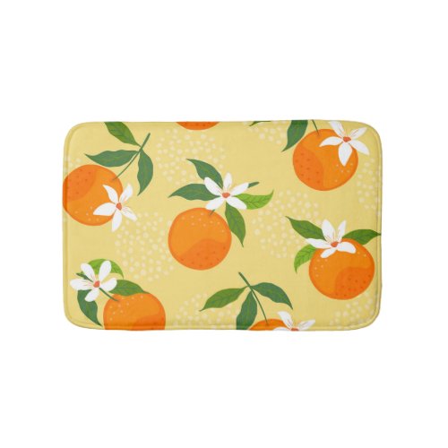 Orange Fruit Vintage Illustration Bath Mat