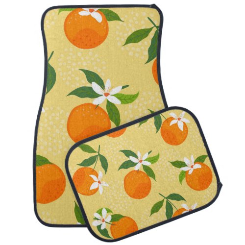 Orange Fruit Vintage Illustration Car Floor Mat