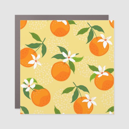 Orange Fruit Vintage Illustration Car Magnet