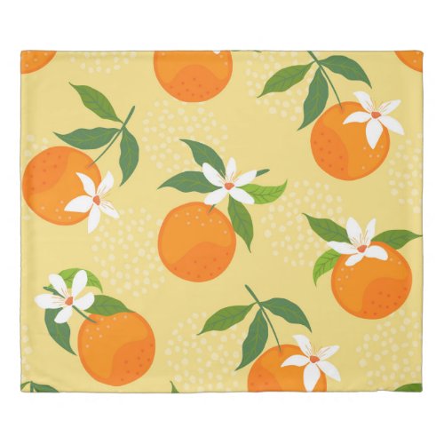 Orange Fruit Vintage Illustration Duvet Cover