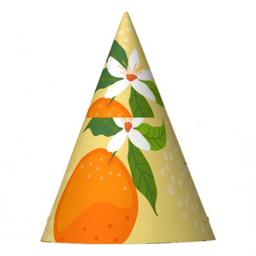 Orange Fruit Vintage Illustration Party Hat