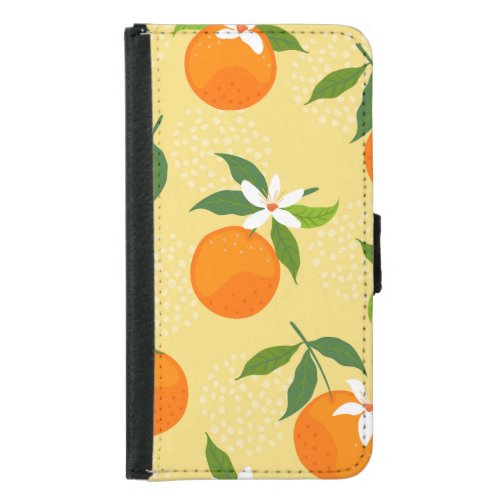 Orange Fruit Vintage Illustration Samsung Galaxy S5 Wallet Case