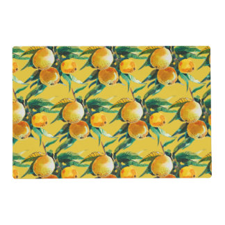 Orange Fruit Watercolor  Fresh Citrus Artwork Placemat