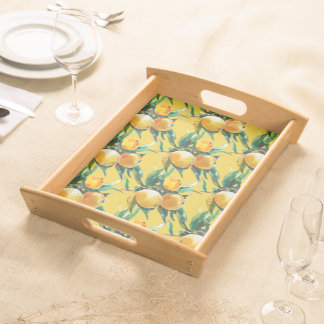 Orange Fruit Watercolor  Fresh Citrus Artwork Serving Tray