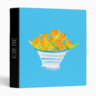 Orange fruit watercolor fruit 3 ring binder