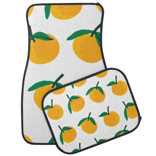 orange fruit with white background seamless patter car floor mat (Set)