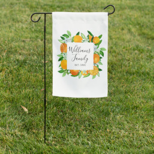 Orange Fruits and Flowers Summer Floral botanical Garden Flag