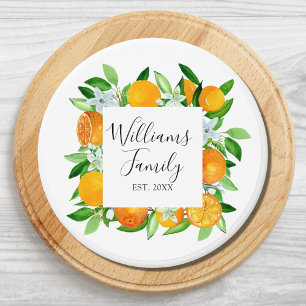 Orange Fruits and Flowers Summer Floral botanical Mini Candle Favors