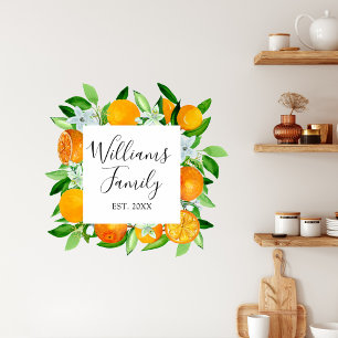 Orange Fruits and Flowers Summer Floral botanical Wall Decal