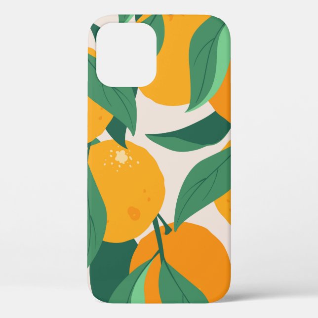 Orange fruits and leaves seamless pattern Case-Mate iPhone case (Back)