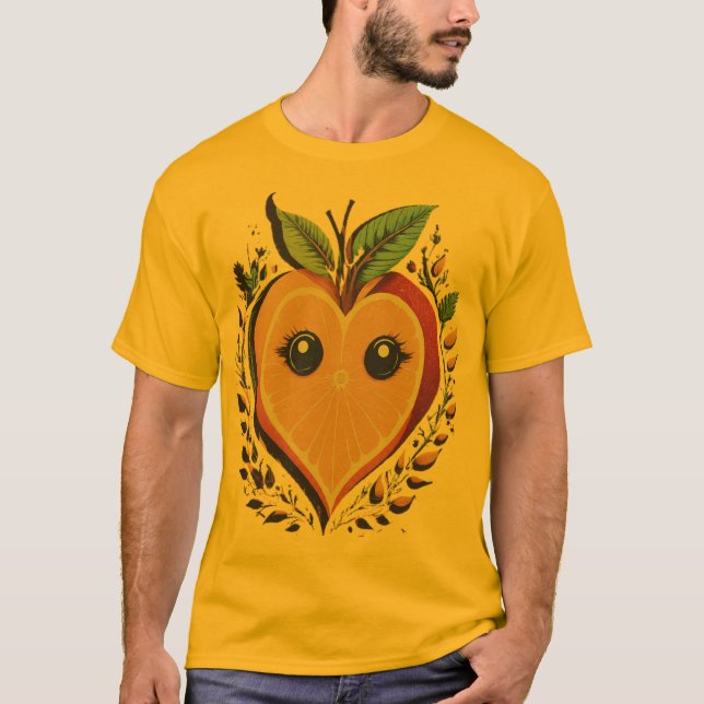Orange Fruits Love Heart - Special Moment Design  T-Shirt (Front)