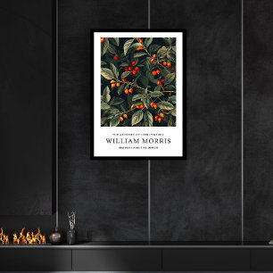 Orange fruits pastel leaves William Morris nouveau Framed Art