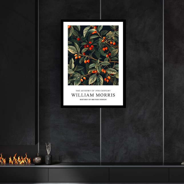 Orange fruits pastel leaves William Morris nouveau Framed Art (Orange fruits pastel leaves William Morris nouveau Framed Art)