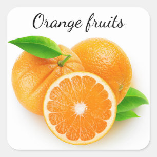 Orange fruits square sticker