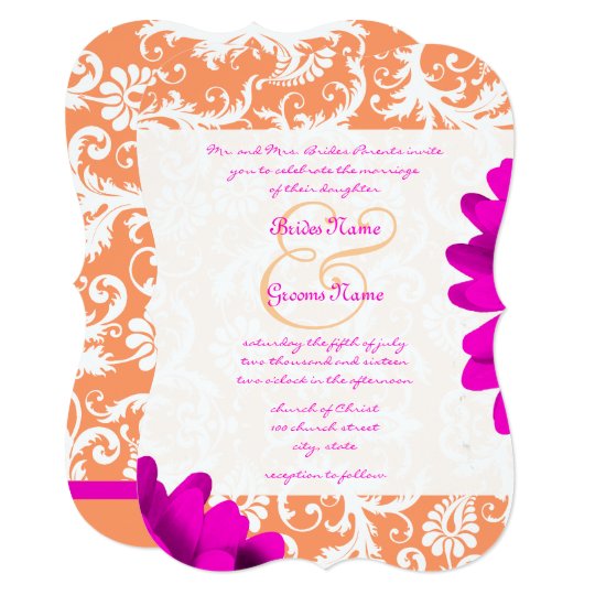 Amazing Fuchsia Pink Wedding Invitations