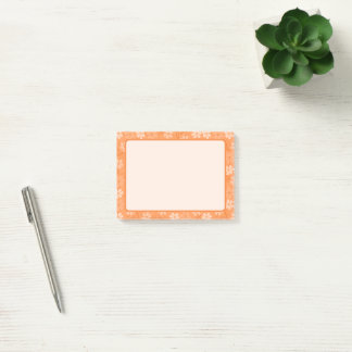 Orange Fun and Cheerful Post It Notes with Flowers