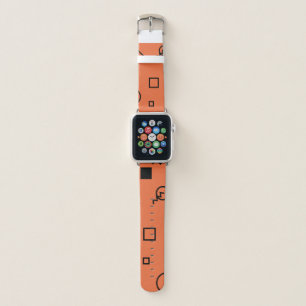 Orange, fun, trendy, geometric Memphis graphic Apple Watch Band