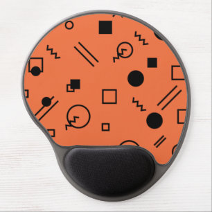 Orange, fun, trendy, geometric Memphis graphic Gel Mouse Pad