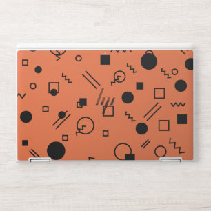 Orange, fun, trendy, geometric Memphis graphic HP Laptop Skin