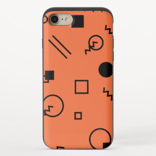 Orange, fun, trendy, geometric Memphis graphic iPhone 8/7 Slider Case