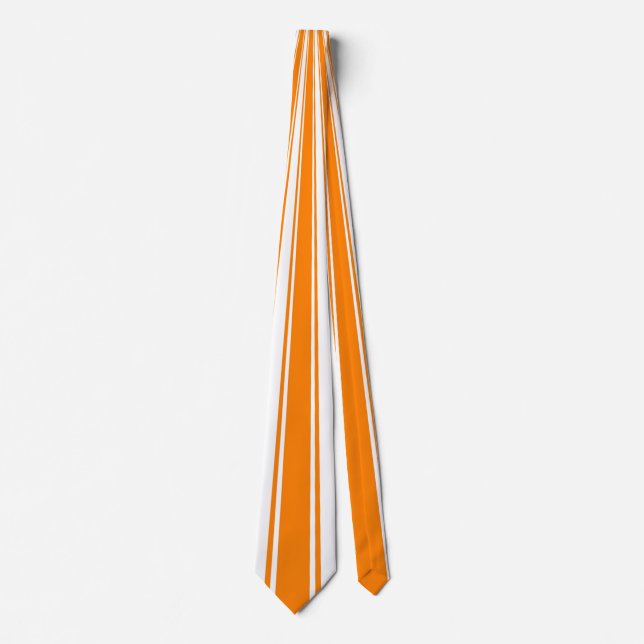 Orange Funky Stripe Pattern Neck Tie (Front)