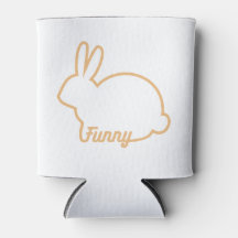 Orange Funny Bunny Can Cooler gift for easter