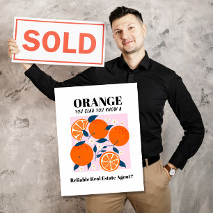 orange Funny Realtor Marketing Mailer Real Estat Postcard