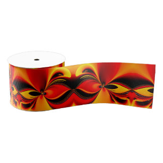 Orange Fury Fractal  Grosgrain Ribbon
