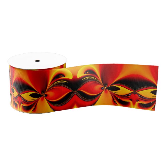 Orange Fury Fractal  Grosgrain Ribbon (Spool)