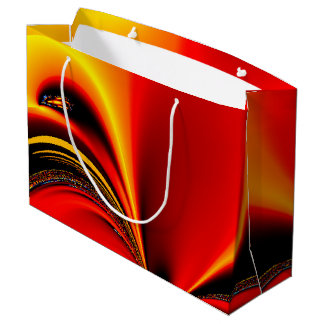 Orange Fury Fractal  Large Gift Bag