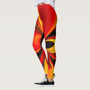 Orange Fury Fractal Leggings